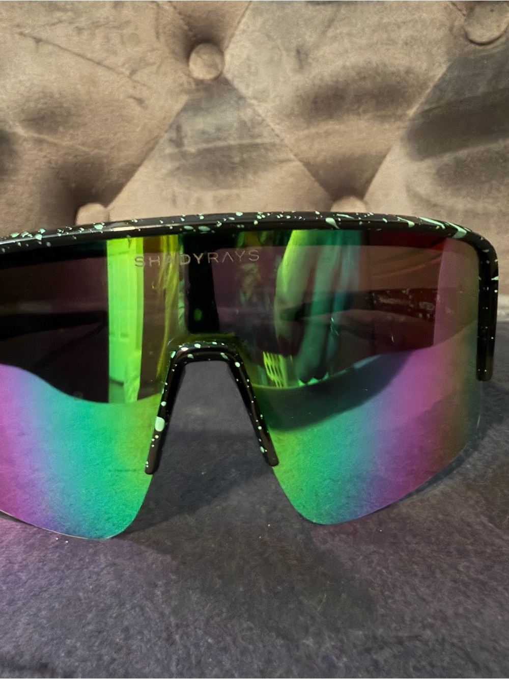 Shady Rays Men’s Green Mirrored Shield Sunglasses